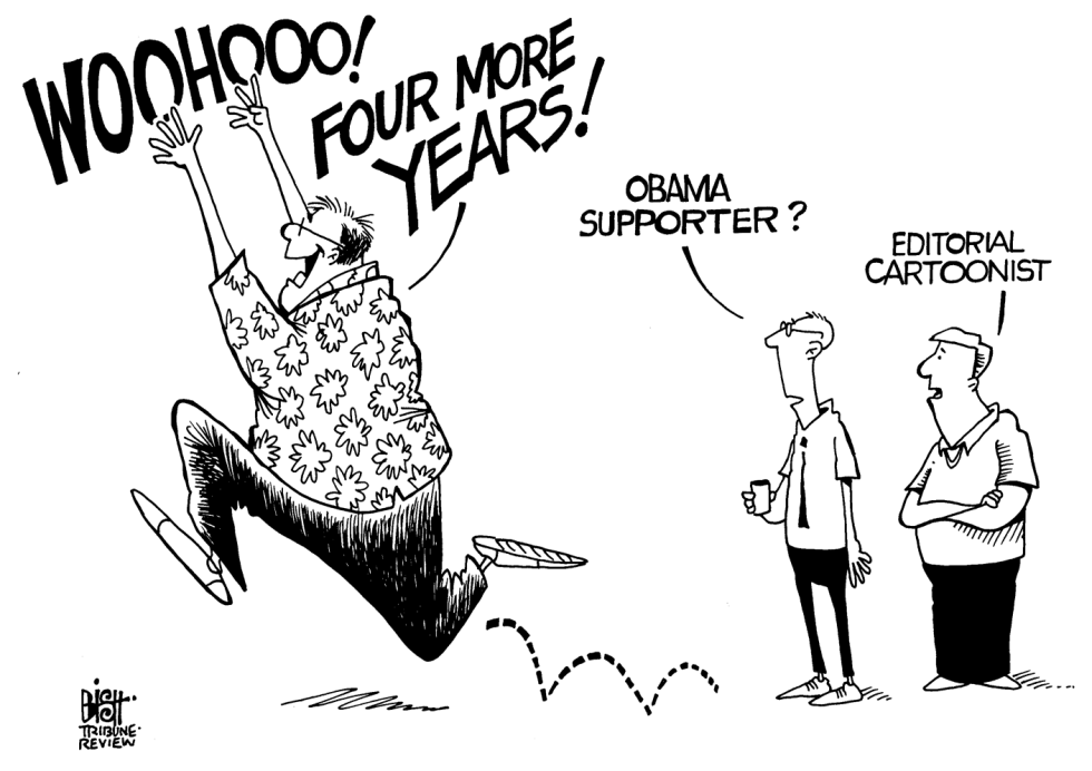 OBAMA WINS, B/W