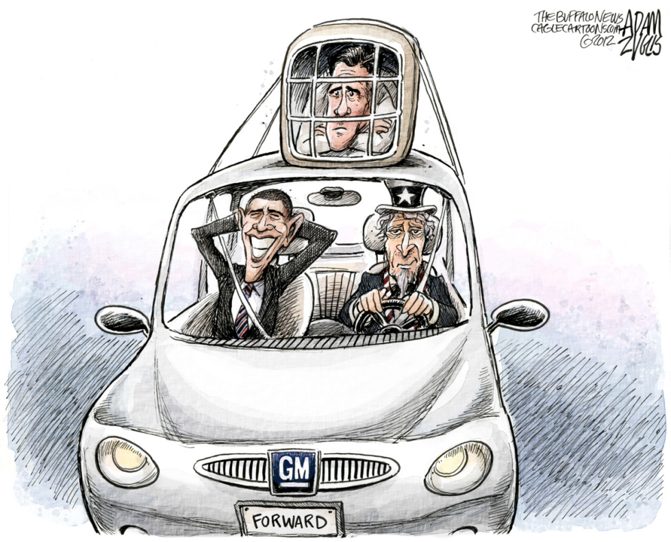  OBAMA RIDES THE BAILOUT TO VICTORY by Adam Zyglis