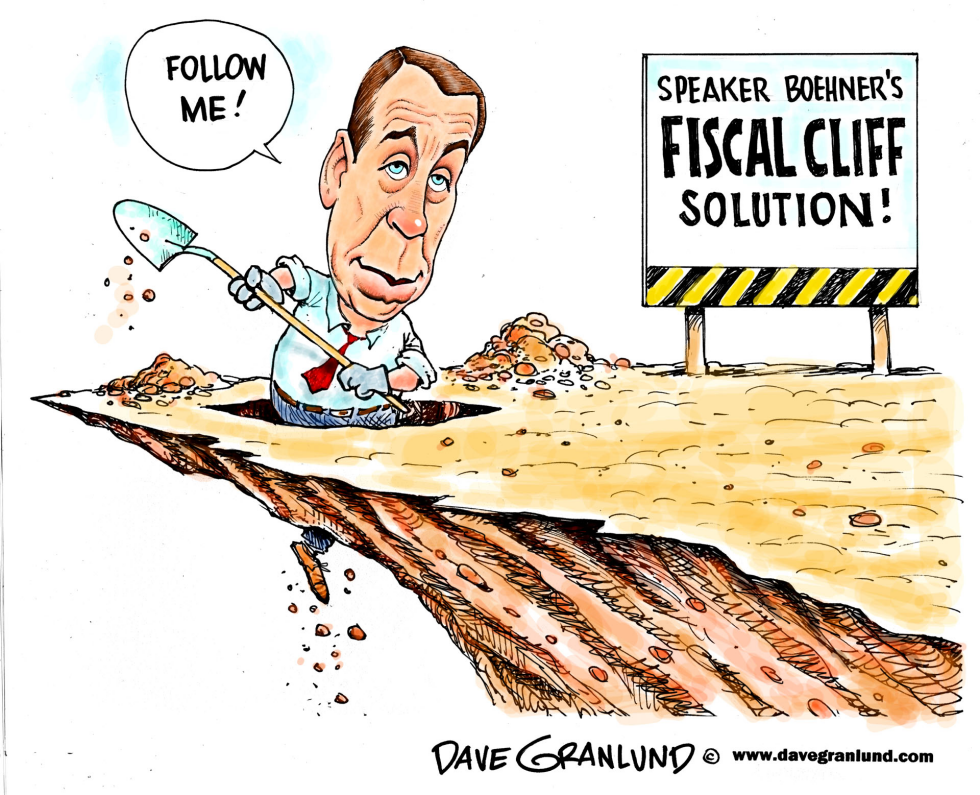  FISCAL CLIFF AND BOEHNER by Dave Granlund