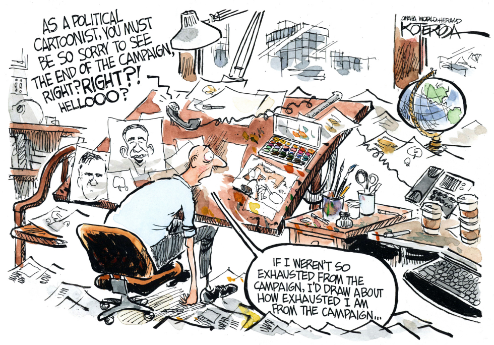 Exhausted Cartoonist