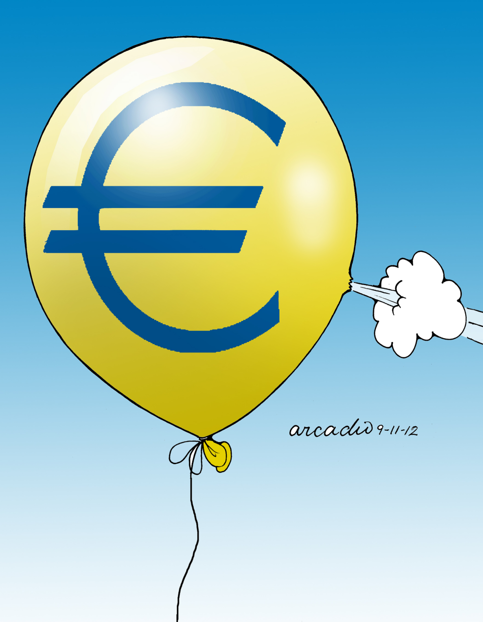  UN EURO EN MAL ESTADO by Arcadio Esquivel