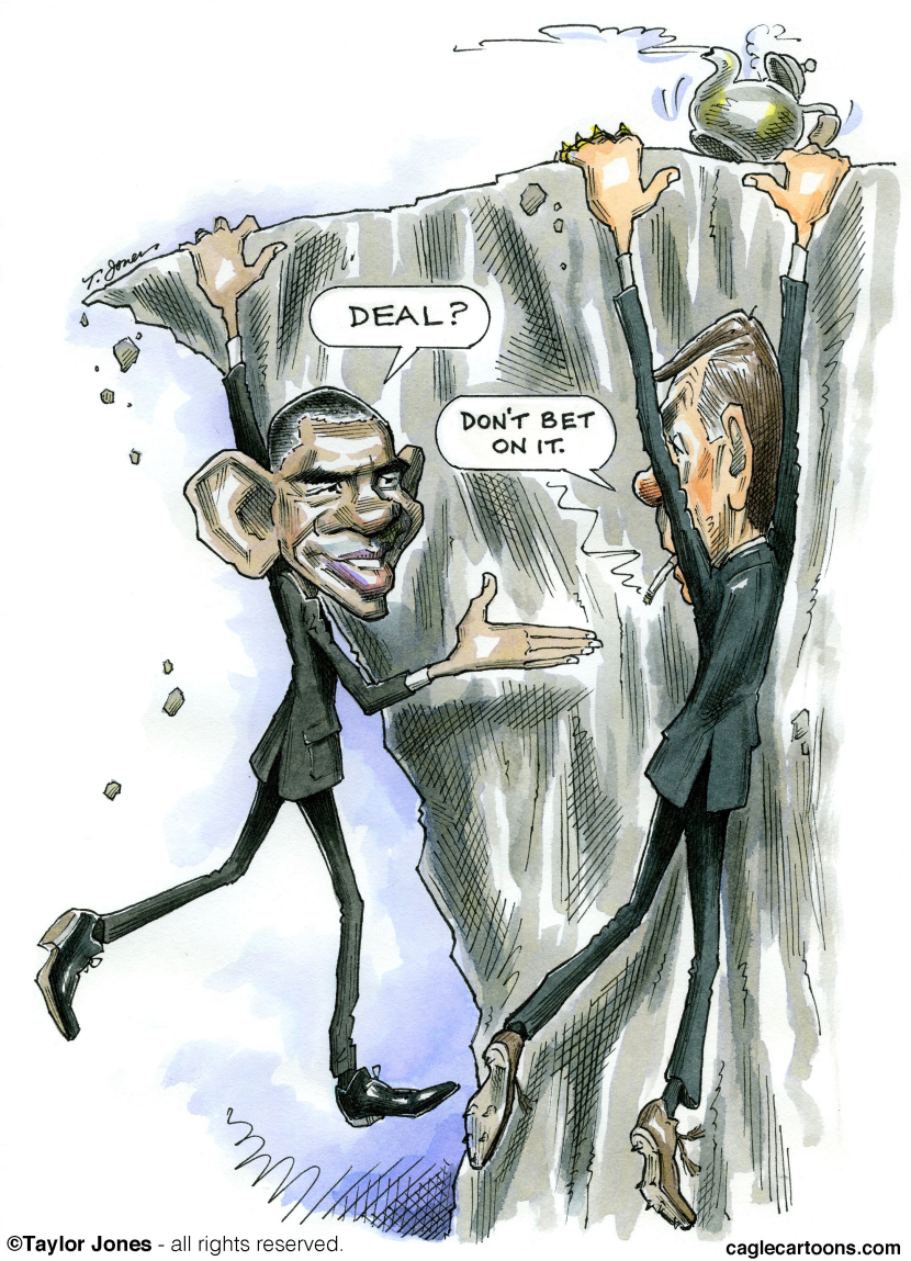 Obama and Boehner - Cliffhangers - COLOR