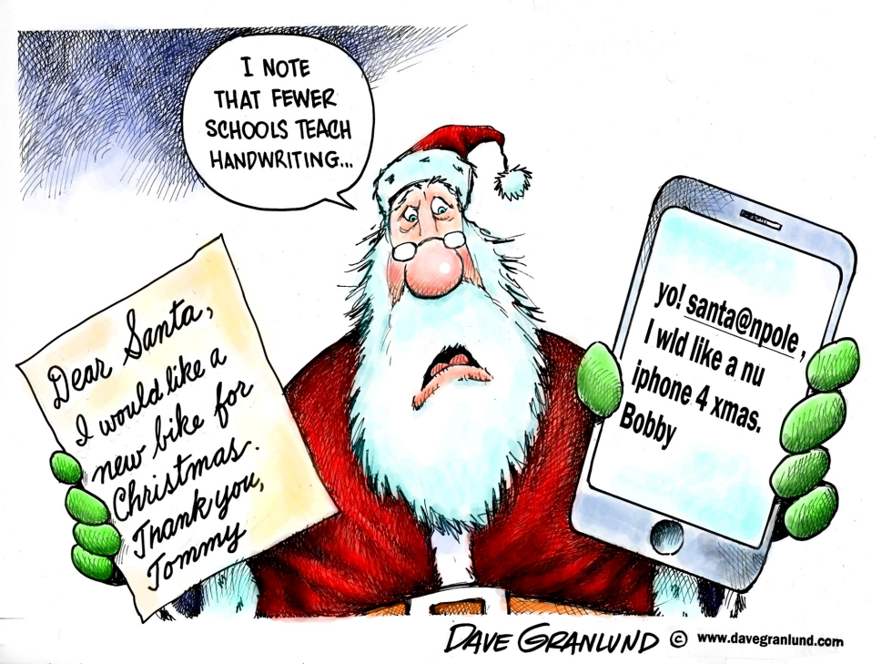  CURSIVE HANDWRITING FADES by Dave Granlund