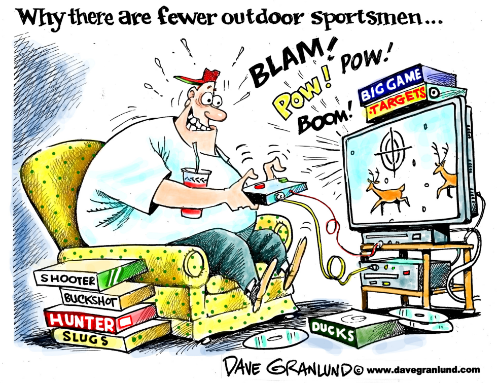  FEWER HUNTERS by Dave Granlund