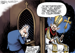THE POPE JOINS TWITTER  by Nate Beeler