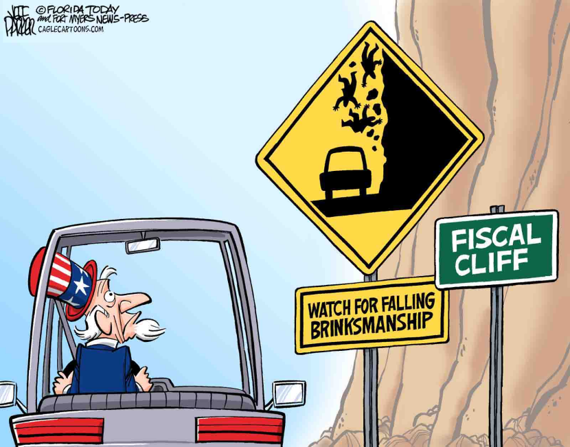 Fiscal Cliff Falling Rocks COLOR