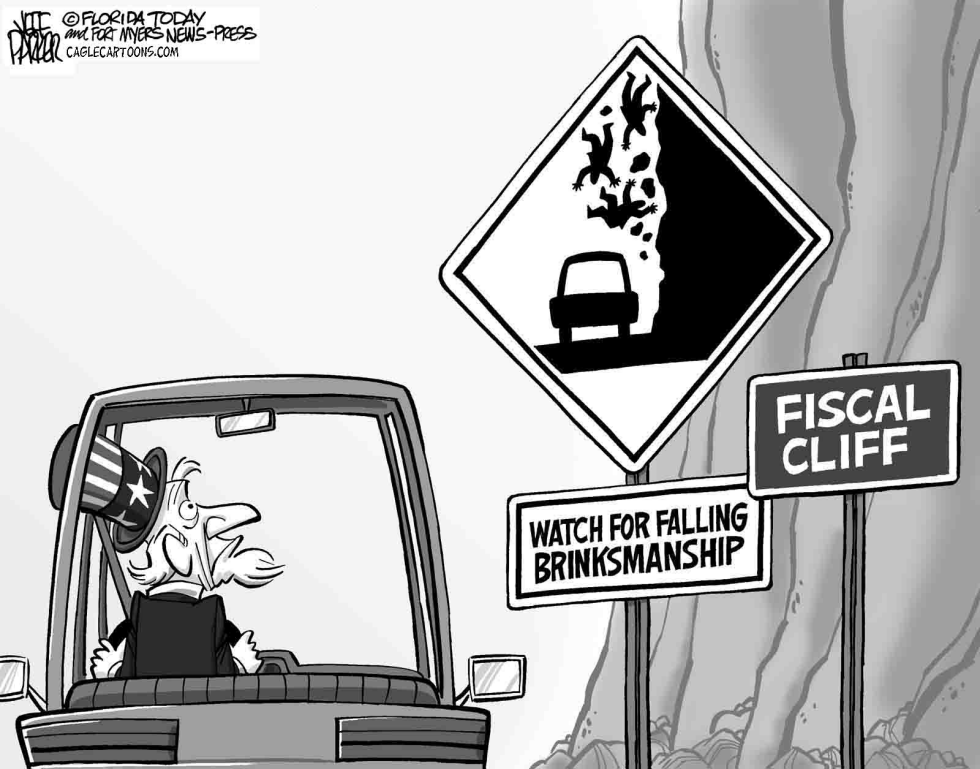 Fiscal Cliff Falling Rocks