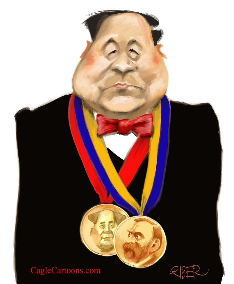  MO YAN WITH TWO MEDALS by Riber Hansson