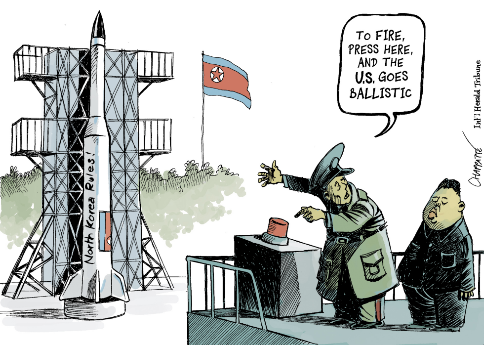 NORTH KOREA fires a missile