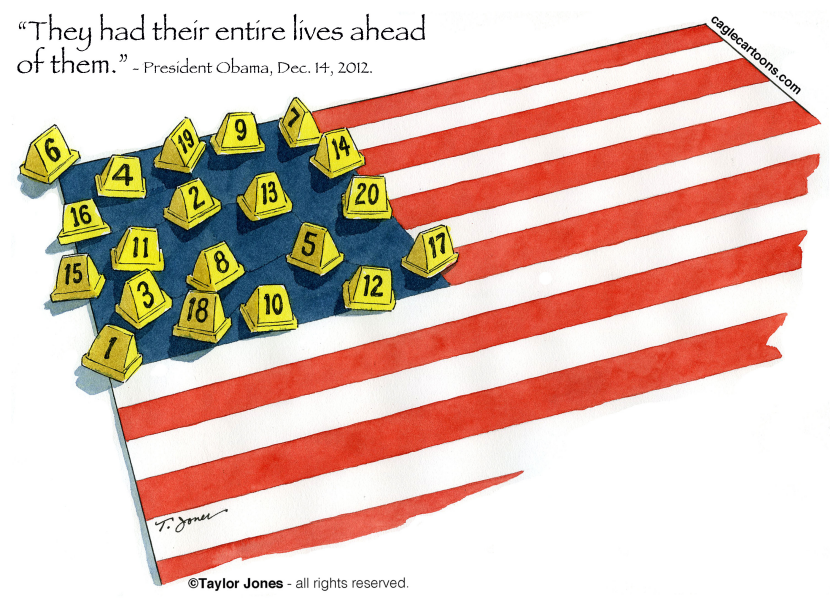 Obama Quote Frames Sandy Hook Victims on American Flag