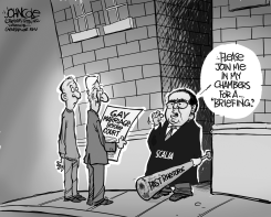 SCALIA AND GAY MARRIAGE BW by John Cole