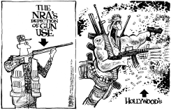 NRA VS HOLLYWOOD by Rick McKee