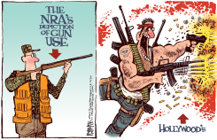 NRA VS HOLLYWOOD  by Rick McKee
