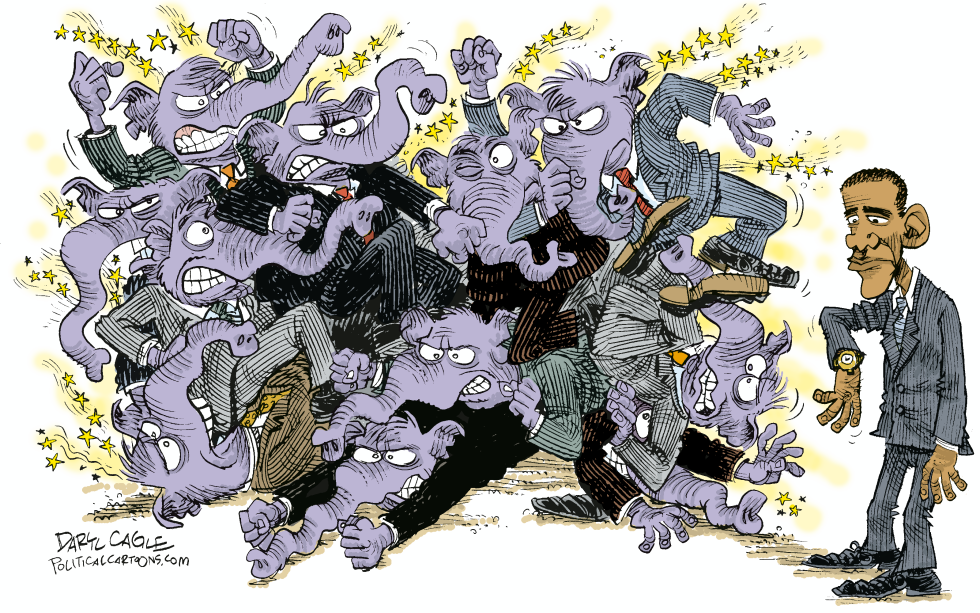  PELEA REPUBLICANA  by Daryl Cagle