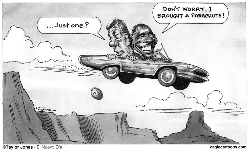  OBAMA AND BOEHNER - CLIFF DRIVING by Taylor Jones