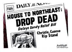 CONGRESS DELAYS SANDY RELIEF  by Jimmy Margulies