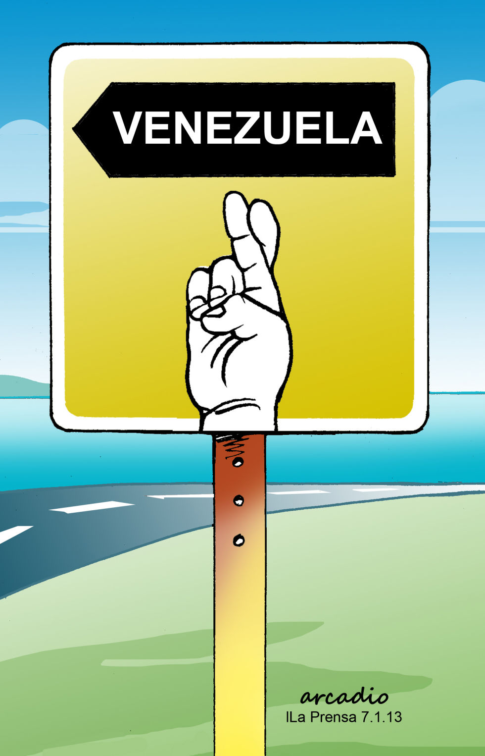  CRUZAR LOS DEDOS POR VENEZUELA by Arcadio Esquivel