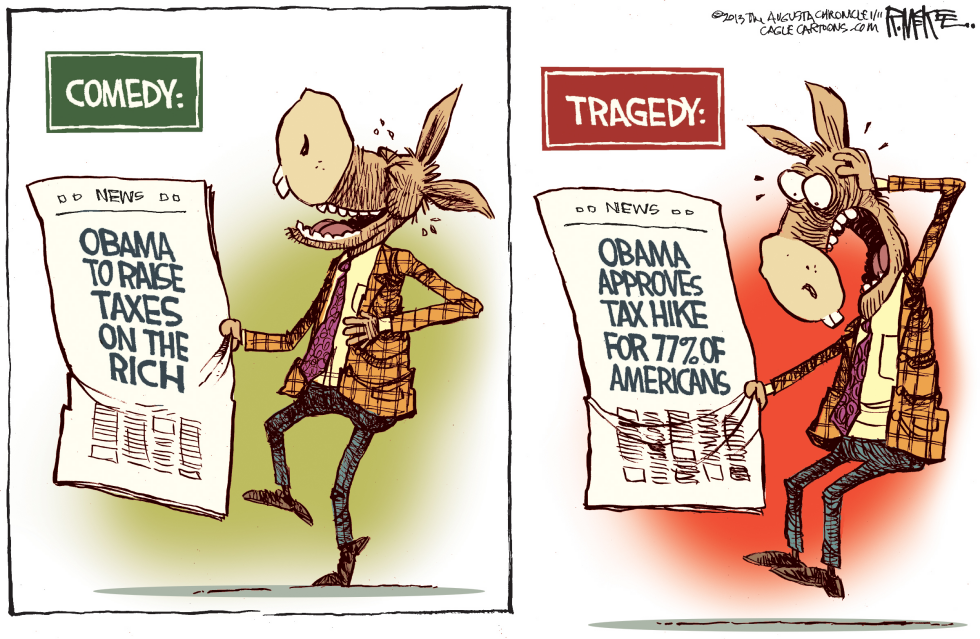  COMEDY VS TRAGEDY by Rick McKee