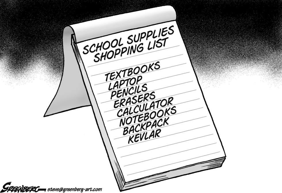 School supplies list bw