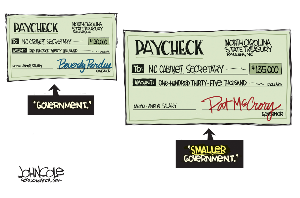 LOCAL NC -- McCrory cabinet paychecks COLOR