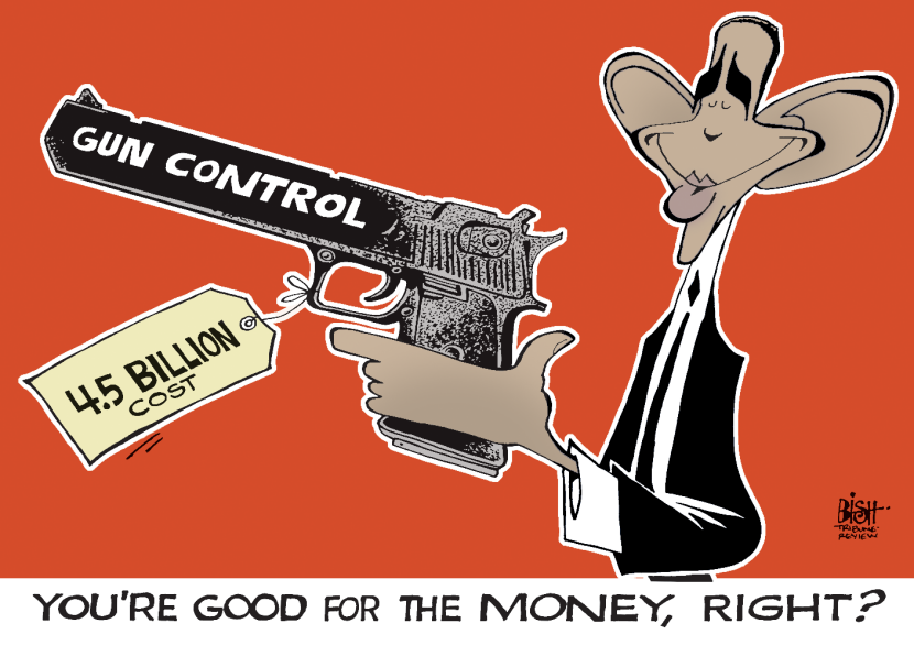 THE COST OF GUN CONTROL, COLOR