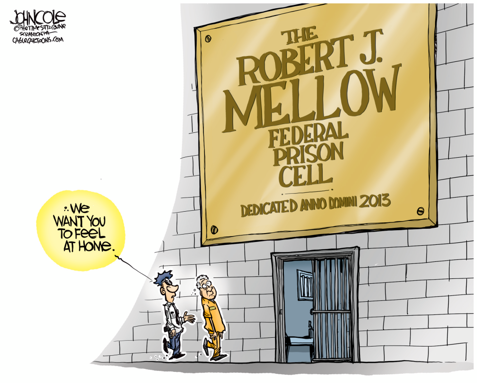 LOCAL PA -- Bob Mellow reports to prison COLOR