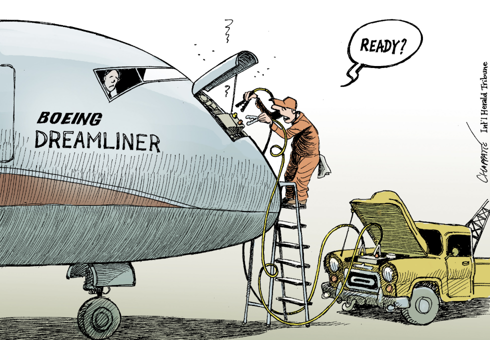  BOEING DREAMLINER PROBLEMS by Patrick Chappatte