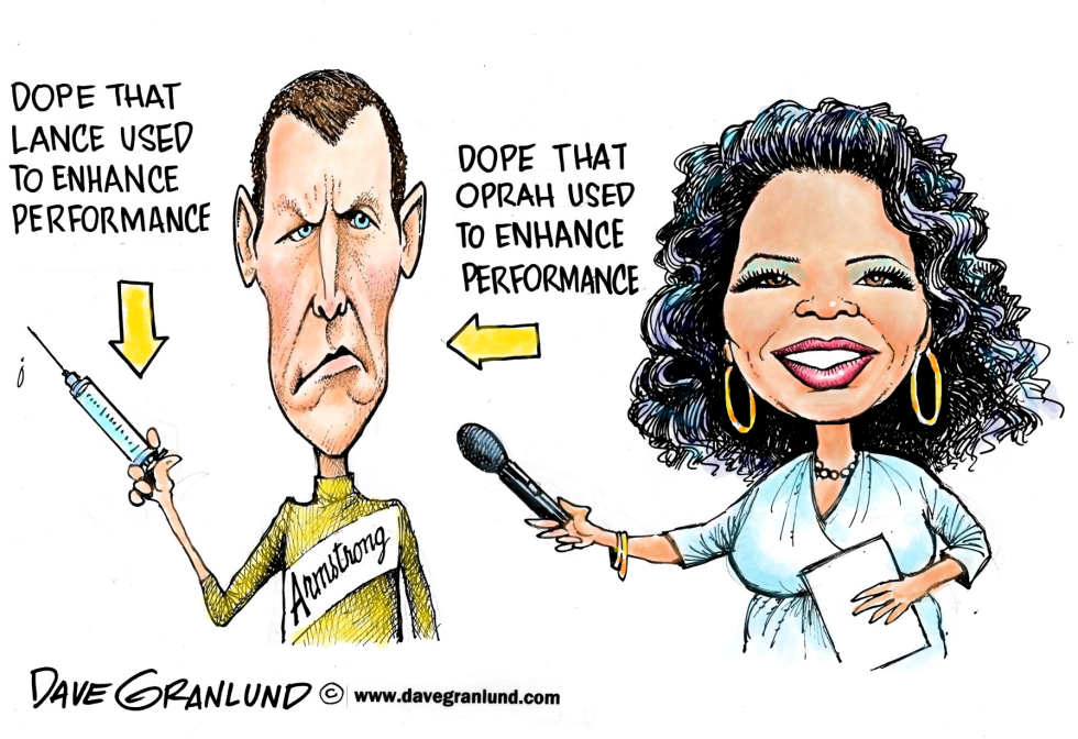  LANCE ARMSTRONG AND OPRAH by Dave Granlund