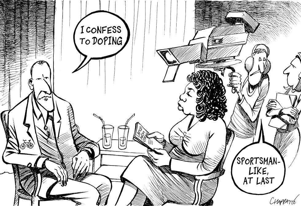  LANCE ARMSTRONG CONFESSES TO OPRAH by Patrick Chappatte