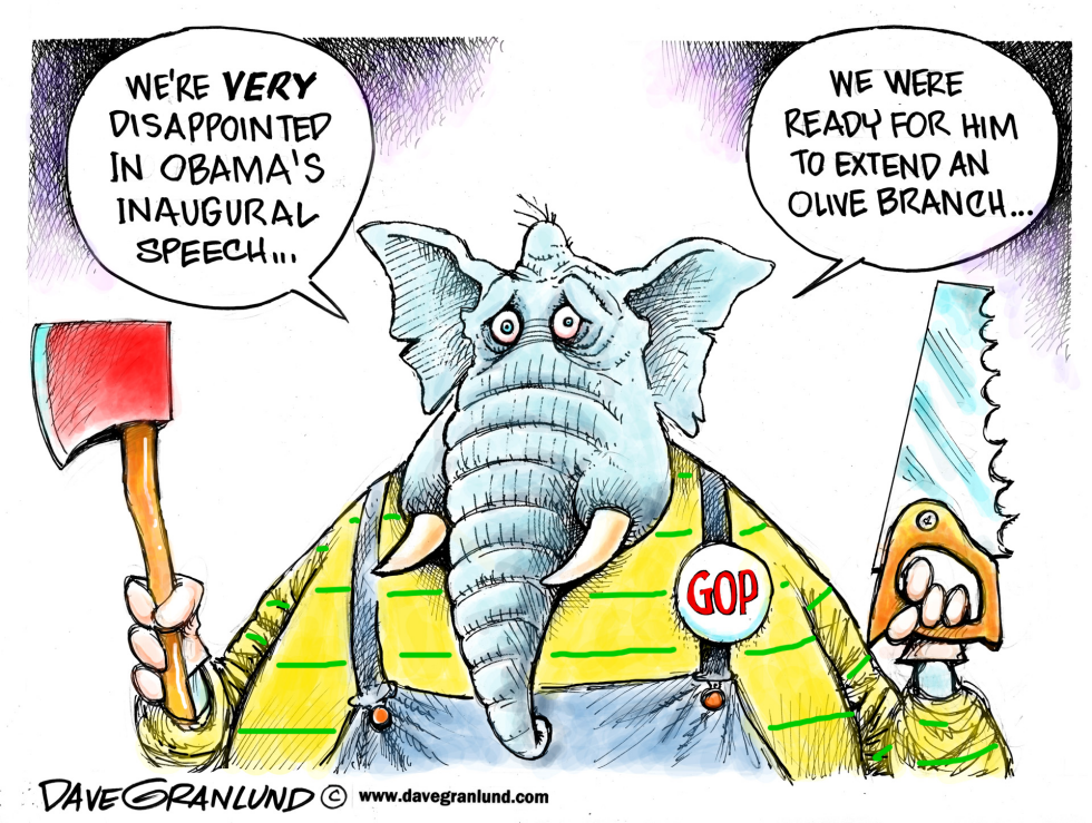  GOP AND OBAMA INAUGURAL SPEECH by Dave Granlund