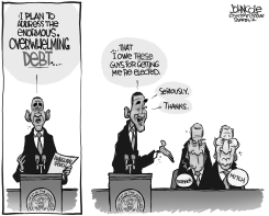 OBAMA DEBT BW by John Cole