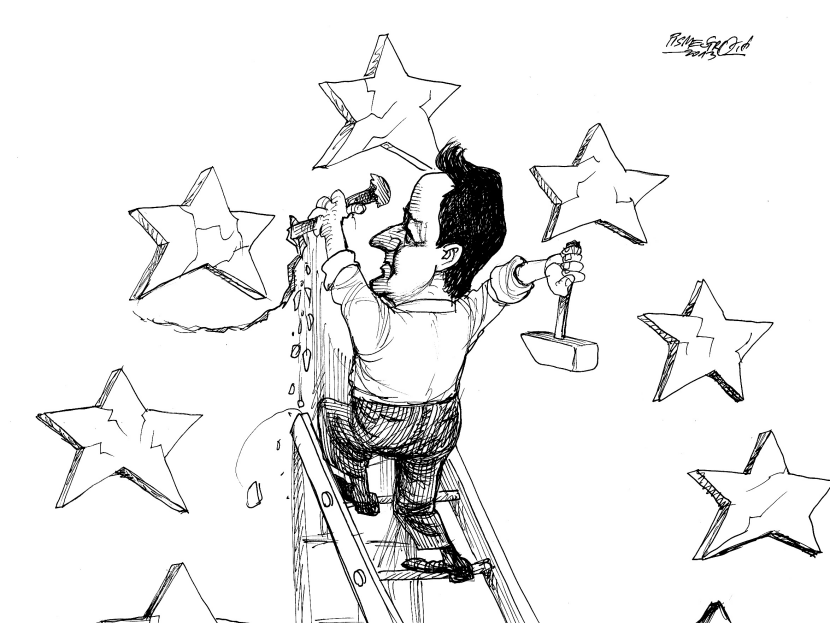 David Cameron at work