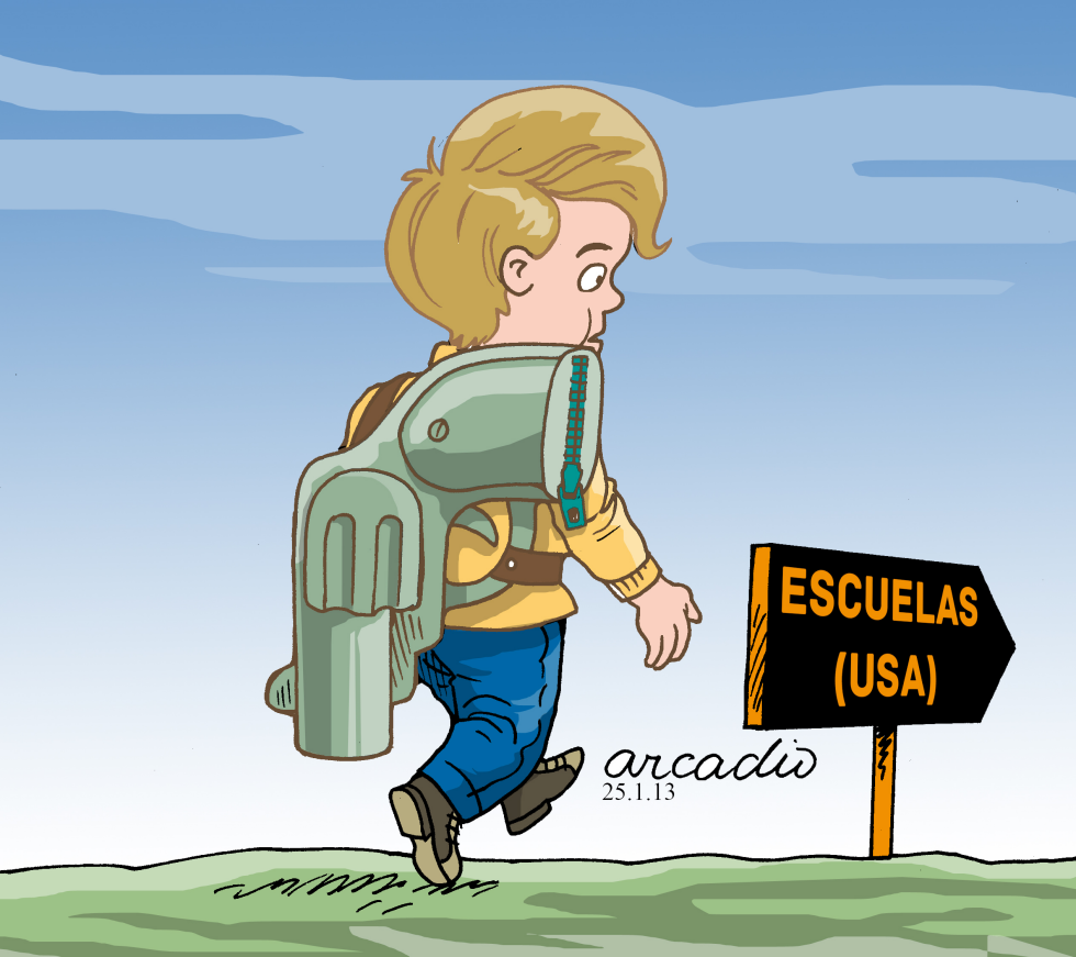 Niño actual a la escuela
