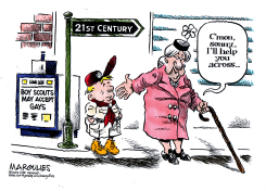 BOY SCOUTS MAY ACCEPT GAYS  by Jimmy Margulies