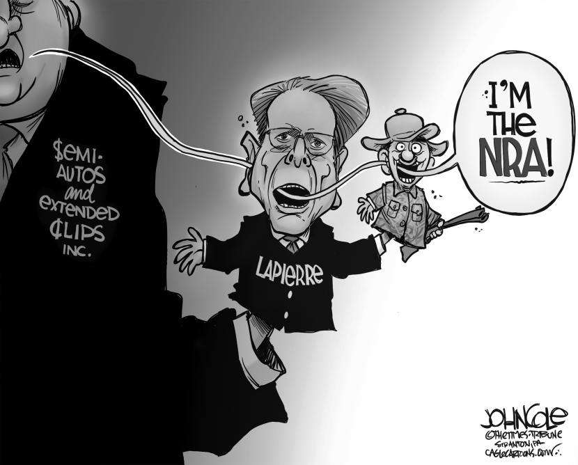 NRA puppets BW