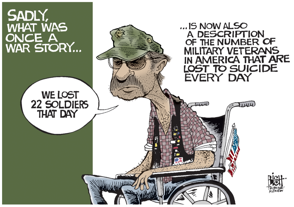 SUICIDES AND MILITARY VETERANS, COLOR