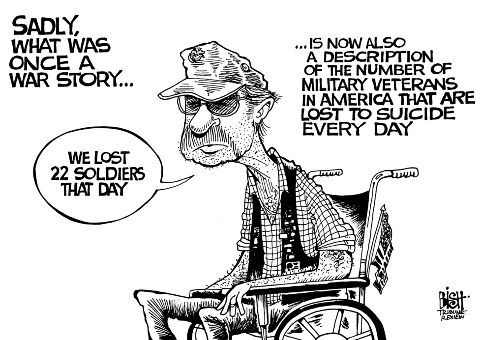 SUICIES AND MILITARY VETERANS, B/W