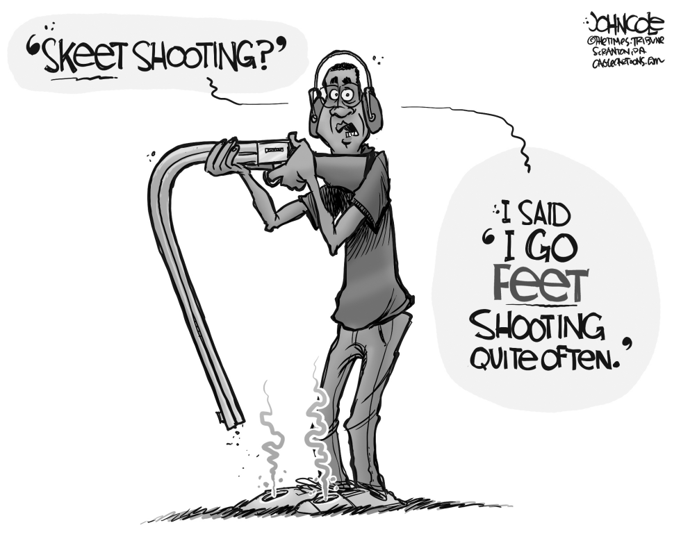Obama feet-shooting BW