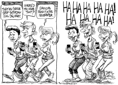 SATURDAY MAIL DELIVERY AND NEWSPAPERS by Daryl Cagle