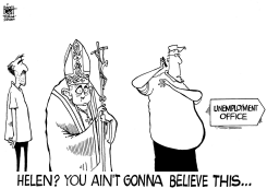 POPE RESIGNS, B/W by Randy Bish