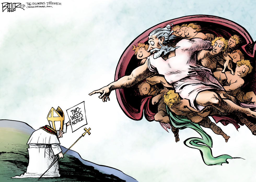  THE POPE RESIGNS by Nate Beeler