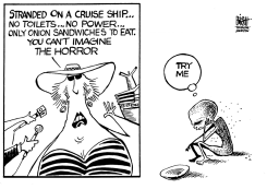 CRUISE SHIP HORROR, B/W by Randy Bish