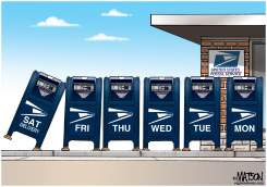END OF SATURDAY MAIL DELIVERY by R.J. Matson