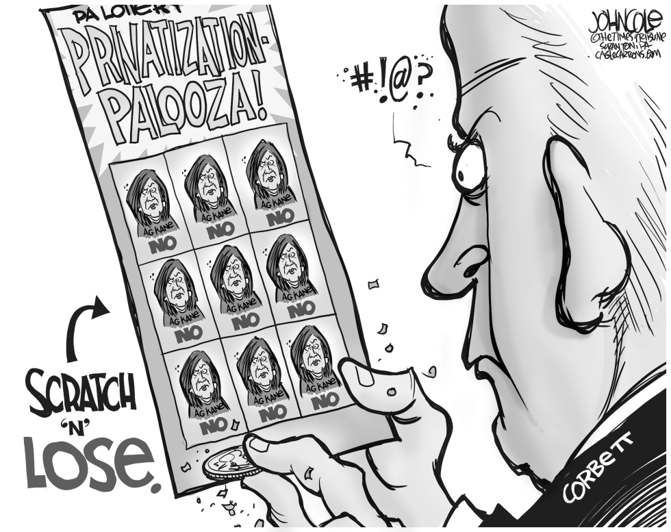 LOCAL PA -- Corbett vs Kane on lottery BW