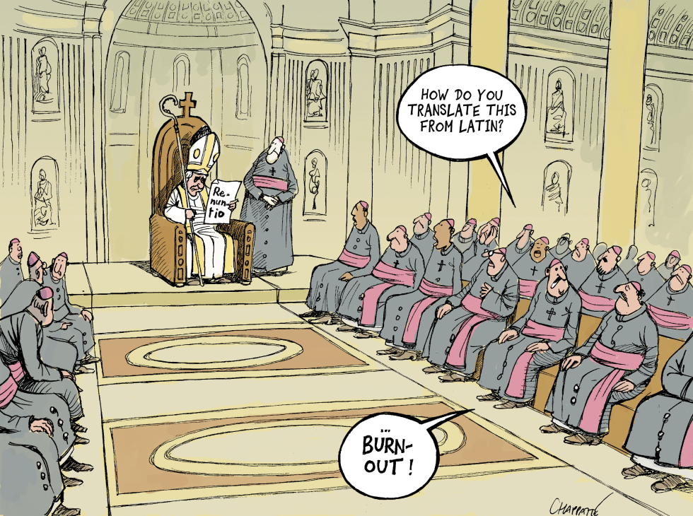  THE POPE RESIGNS by Patrick Chappatte