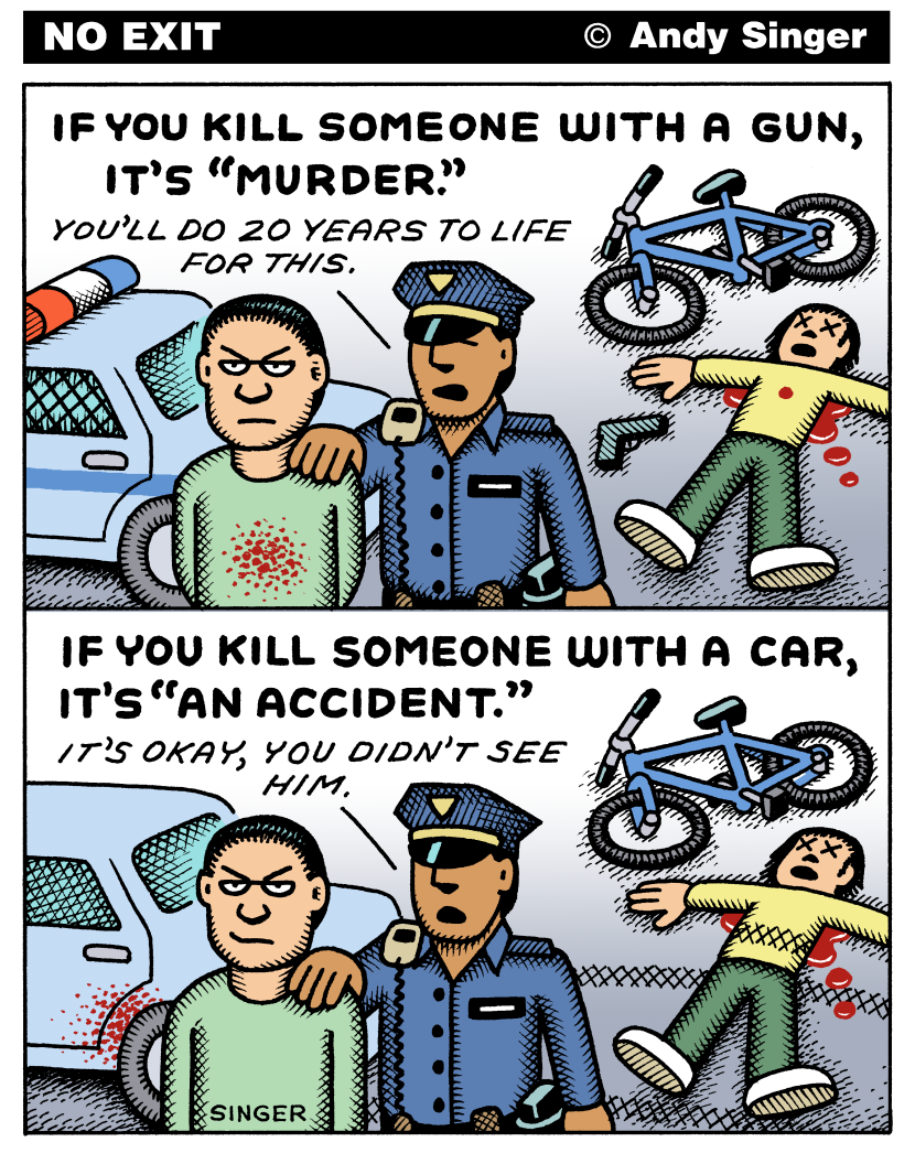 Killing with Gun versus Car color version