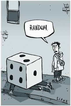 GIANT DIE KILLS MAN IN STREET by Chris Slane