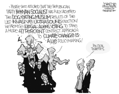 GOP TOURETTE'S BW by John Cole