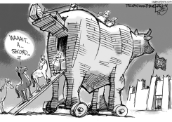 HORSES HAVE A BEEF by Pat Bagley