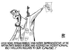 AID TO SYRIA, B/W by Randy Bish